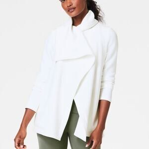 Spanx Womens Large White Our AirEssentials Open Wrap Cardigan Jacket Blazer